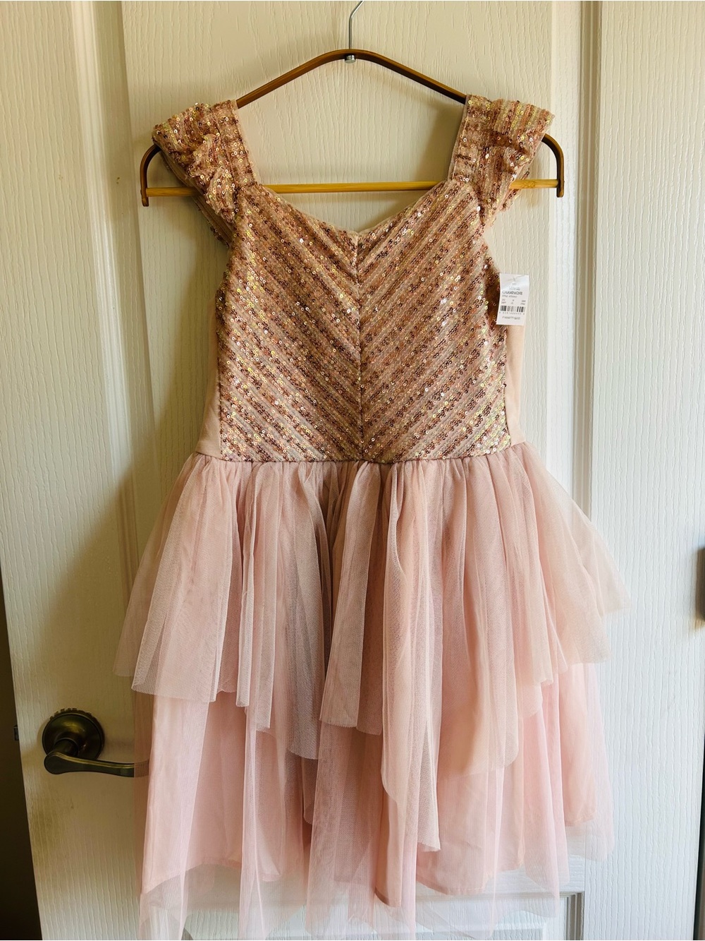 Zenzi Pink Sequin & Tulle Party Dress